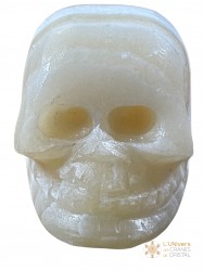 Crâne albâtre jaune et blanc 213g