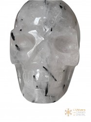 Crâne quartz tourmaline 1.245kg